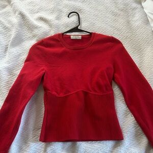 Aritzia Babaton Sculpt Knit Empire Longsleeve - Red size small